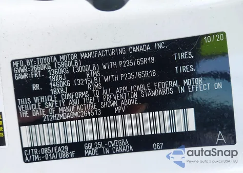 2021 Lexus Rx 350 из США, поврежденный, VIN 2T2HZMDA6MC264513